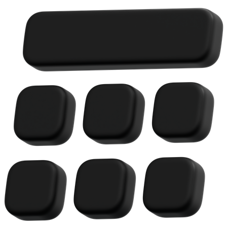 Dark Dashboard Grid  3D Icon