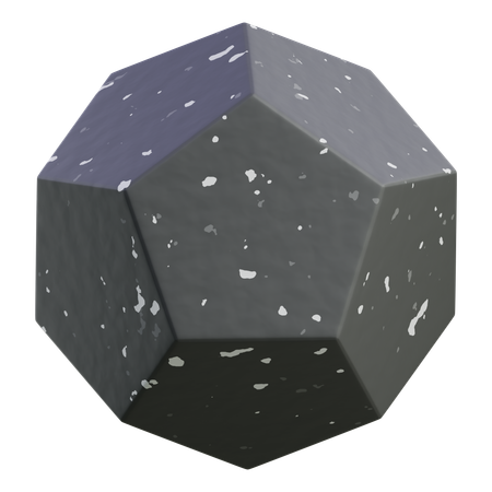 Dark Faceted Polyhedron  3D Icon