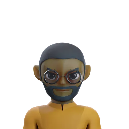 Old Man Wearing Glasses 3 D Avatar 3D Icon