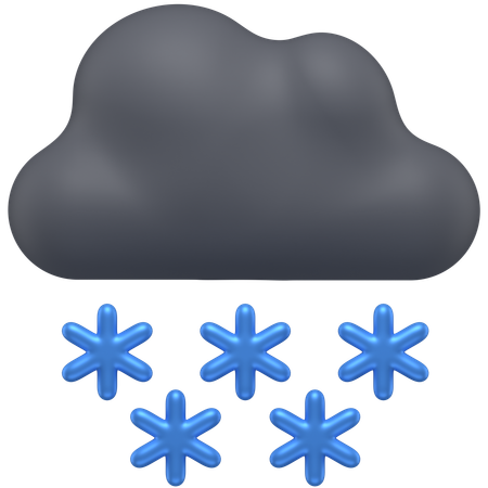 Dark snowing cloud  3D Icon