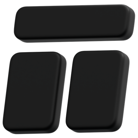 Dark Split View Layout  3D Icon