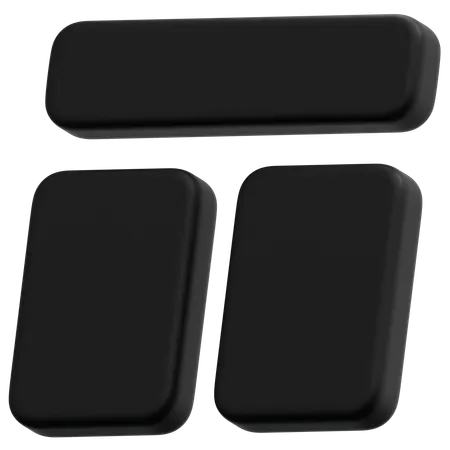 Dark Split View Layout  3D Icon