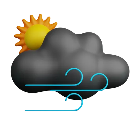 Dark Windy Weather  3D Icon