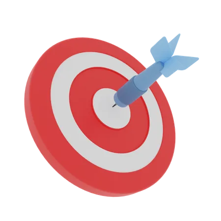 Dart arrow hitting target  3D Illustration