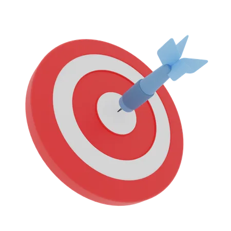 Dart arrow hitting target 3D Illustration