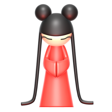 Daruma Girl  3D Icon
