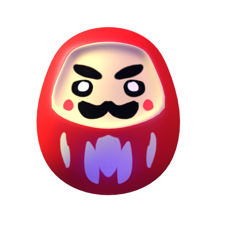 Daruma-Puppe  3D Illustration