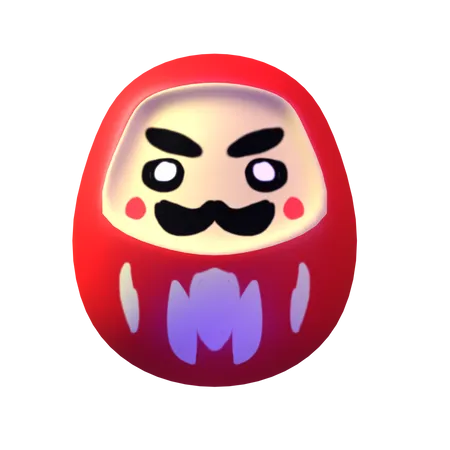 Daruma-Puppe  3D Illustration