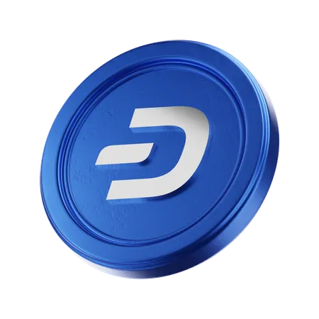 Dash 3 D Coin 3 D Crypto Coin 3D Icon