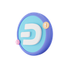 3d dash coin logo