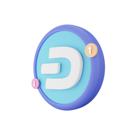 Dash Coin  3D Icon