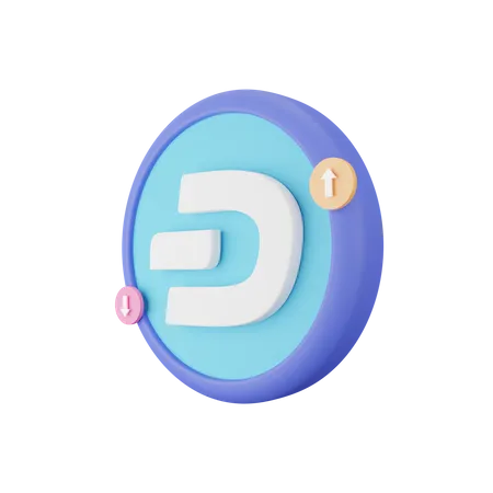 Dash Coin  3D Icon