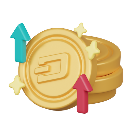 Dash Coin  3D Icon