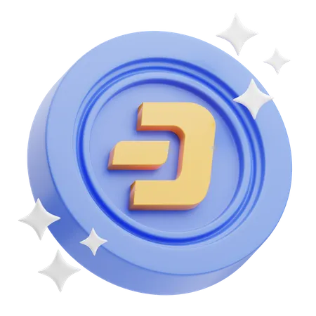 Dash Coin  3D Illustration