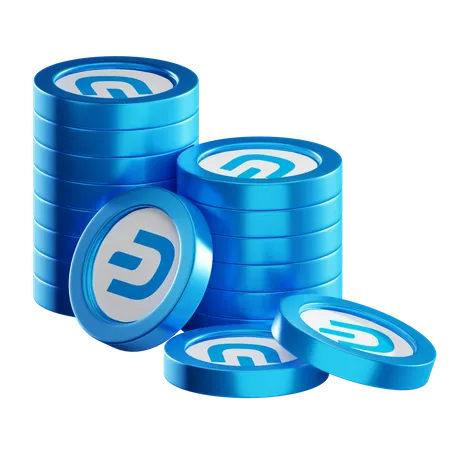 Dash Coin Stacks  3D Icon