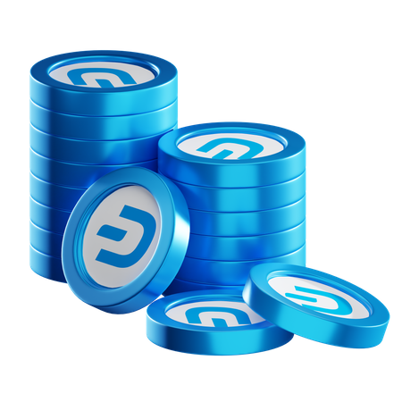 Dash Coin Stacks  3D Icon