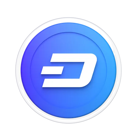 Dash Crypto  3D Illustration