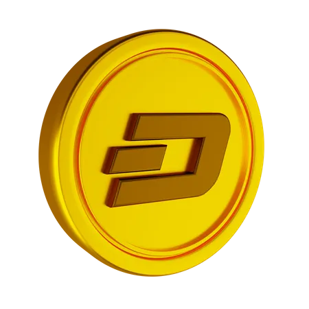 Dash Crypto Coin  3D Icon