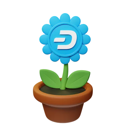 Dash Crypto Plant Pot  3D Icon