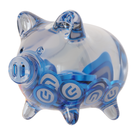 Dash (DASH) Sparschwein aus klarem Glas  3D Icon