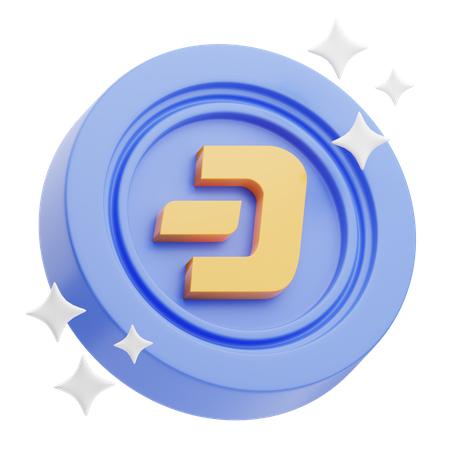 Dash-Münze  3D Illustration