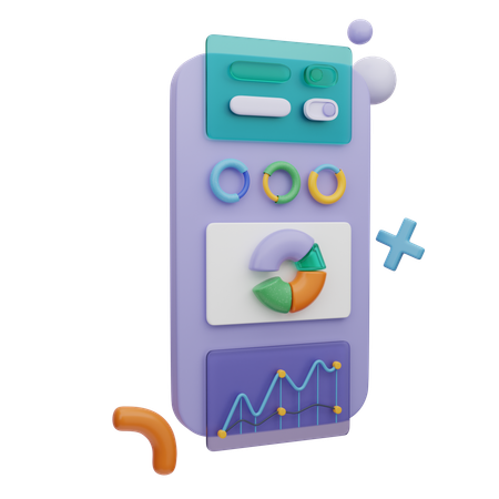 Dashboard für mobile Analysen  3D Icon
