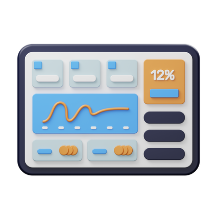 Dashboard-Vorlage  3D Illustration