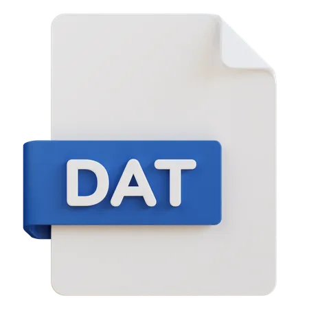 3 D Illustration Of Dat File Extension 3D Icon