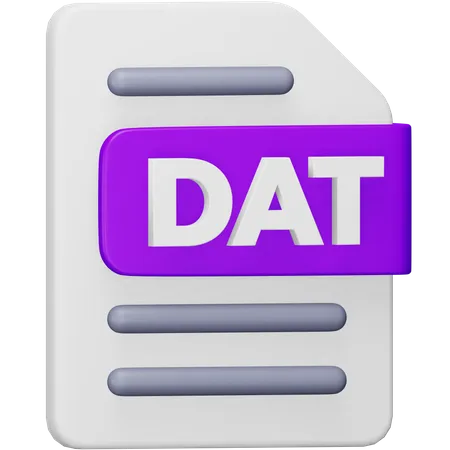 Dat File  3D Icon