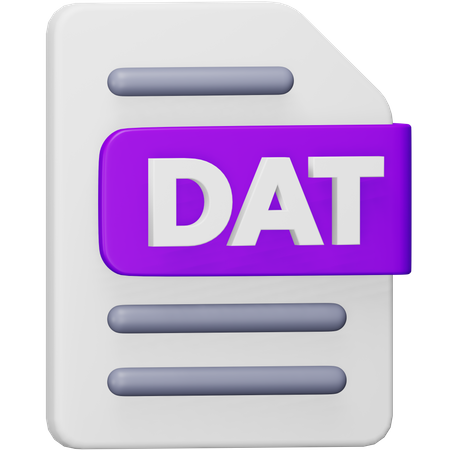 Dat File  3D Icon