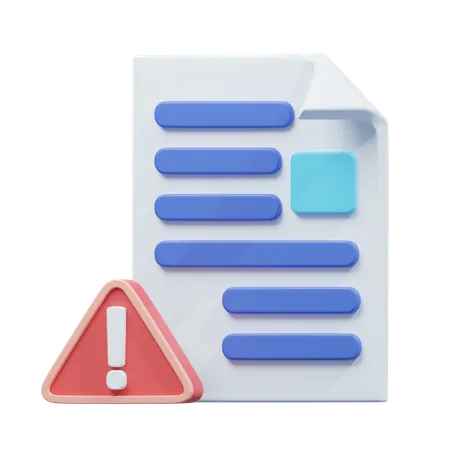 Data alert paper  3D Icon