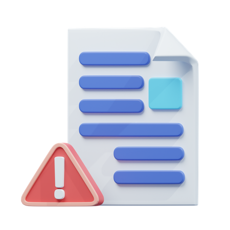 Data alert paper  3D Icon