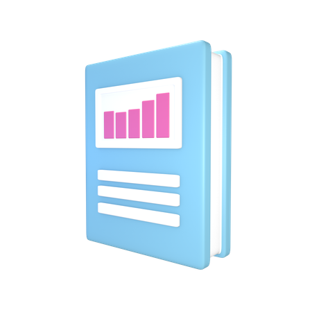 Data Analysis Book 3D Illustration