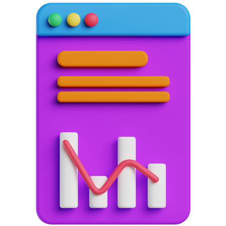 Data Analysis Graph  3D Icon