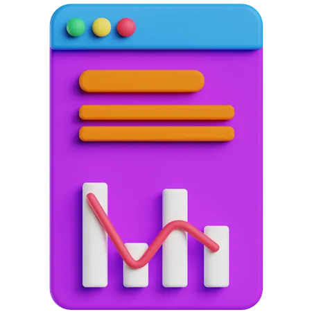 Data Analysis Graph  3D Icon