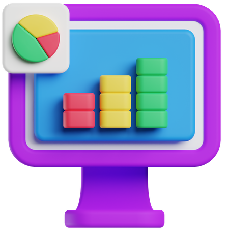 Data Analysis Graph  3D Icon