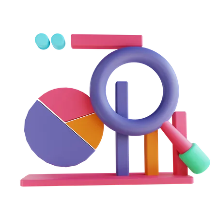 3 D Illustration Pie Chart And Data Analysis 5 Suitable For Business 3D Illustration