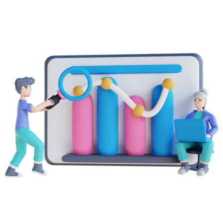 Data analysis search  3D Illustration