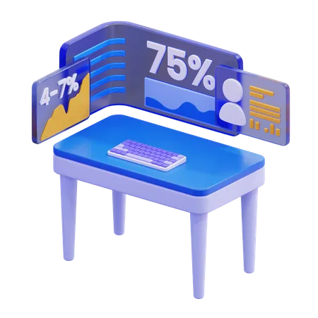 Data Analysis Workspace  3D Illustration