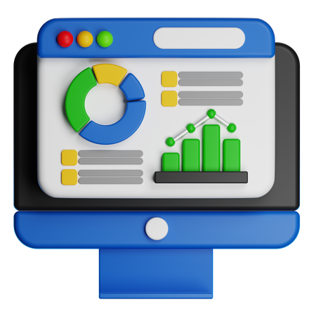 データ分析  3D Icon