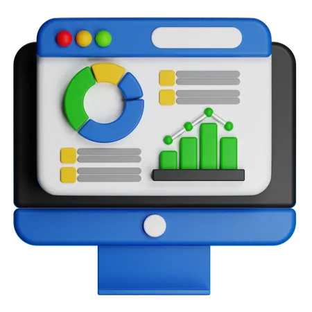 データ分析  3D Icon