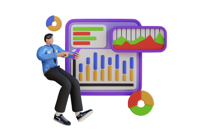 Data and dashboard Management  3D Illustration