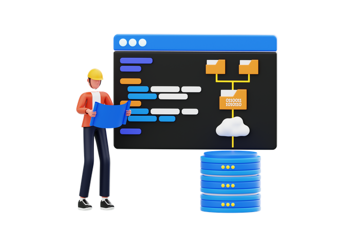 Data Base Administrator  3D Illustration