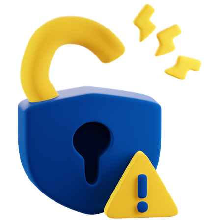 データ侵害警告  3D Icon