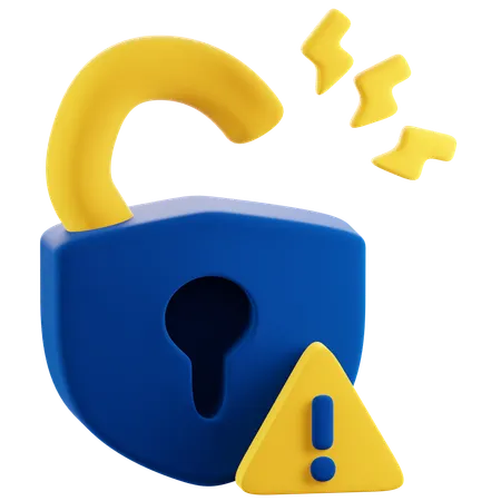 データ侵害警告  3D Icon