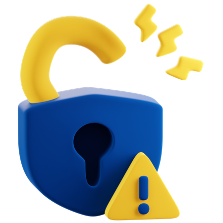 Data Breach Warning  3D Icon