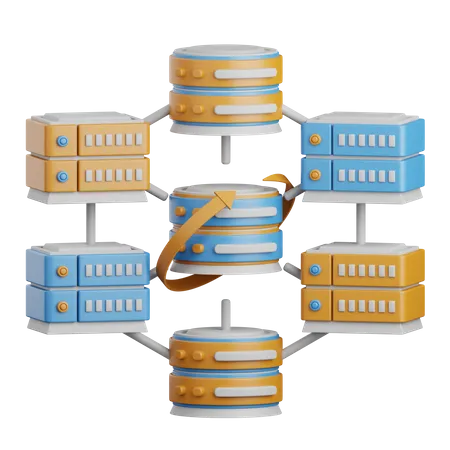 3 D Rendering Data Center Isolated Useful For Cloud Network Computing Technology Database Server And Connection Design Element 3D Icon