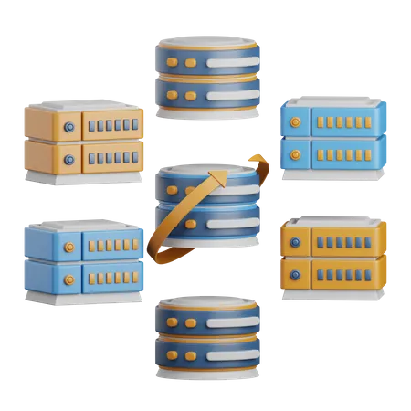 3 D Rendering Data Center Isolated Useful For Cloud Network Computing Technology Database Server And Connection Design Element 3D Icon