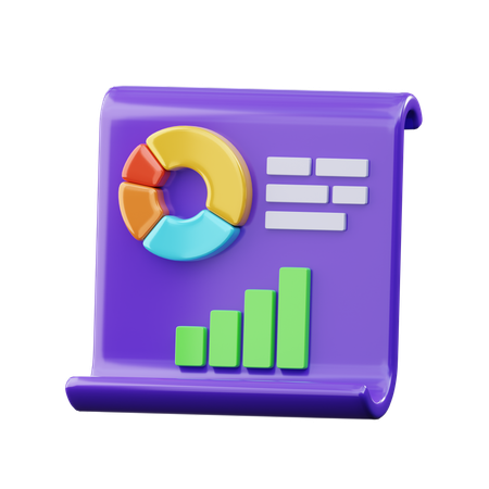 Data Chart Calculation  3D Icon