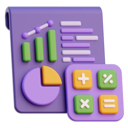 Data Chart Calculation  3D Icon